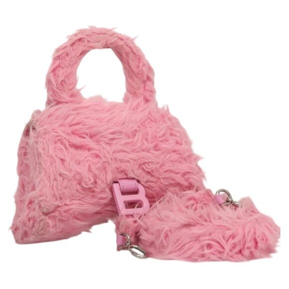 BALENCIAGA Hour Glass Hand Bag Wool 2way Pink - Picture 1 of 16